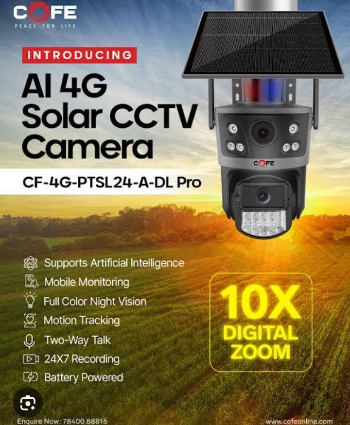 Cofe Pro 4g Solar Dual Lens Ptz Camera CF-4G-PTSL24-A-DL PRO(UHD)V6