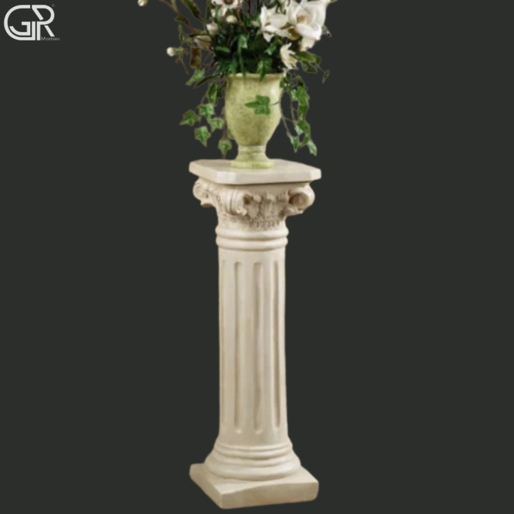 Sandstone Designer Pedestal - Color: Beige