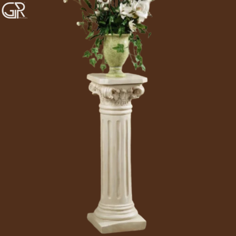 Sandstone Designer Pedestal - Color: Beige