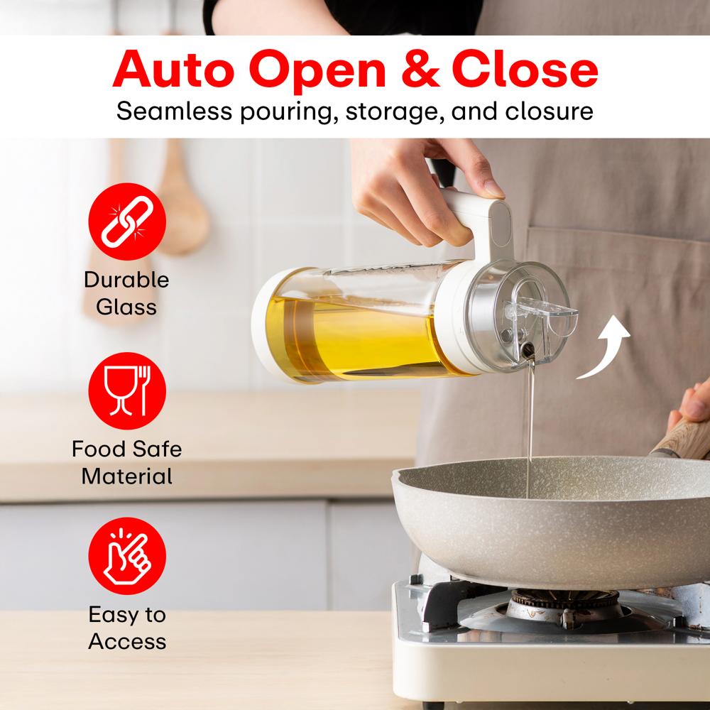 Prime Pick 700ml Oil Bottle  Auto Open Lid