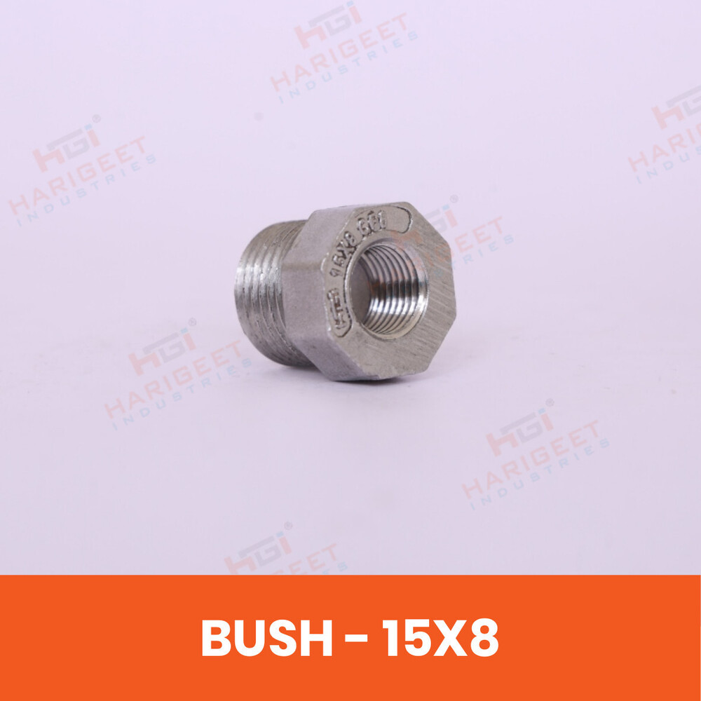 15X8Mm Stainless Steel Hex Bush - Finish: Natural / Polished