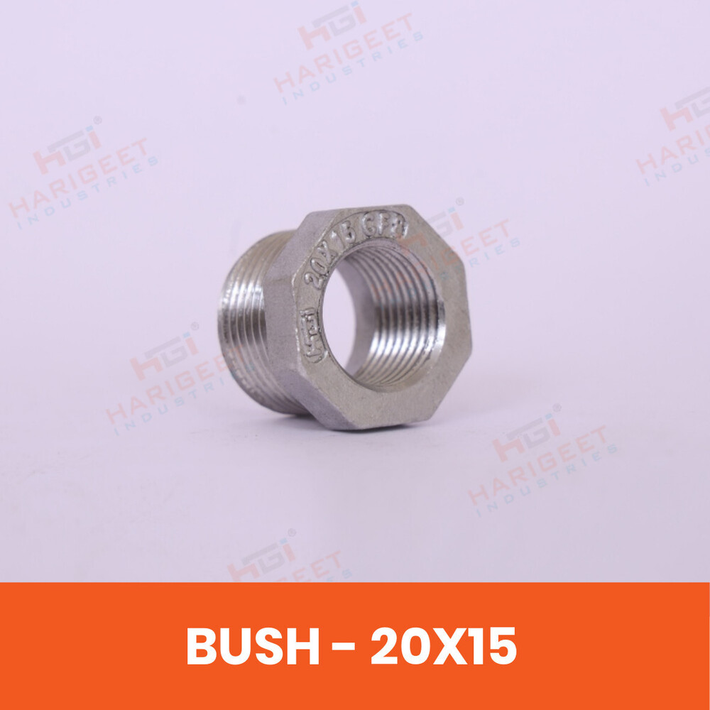 20X15Mm Stainless Steel Hex Bush - Finish: Natural/Polished