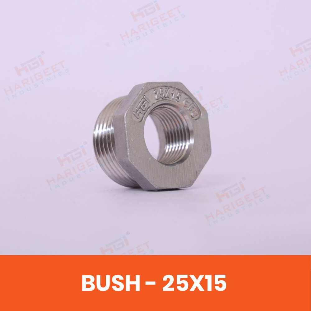 25X15Mm Stainless Steel Hex Bush - Finish: Natural Brass Finish