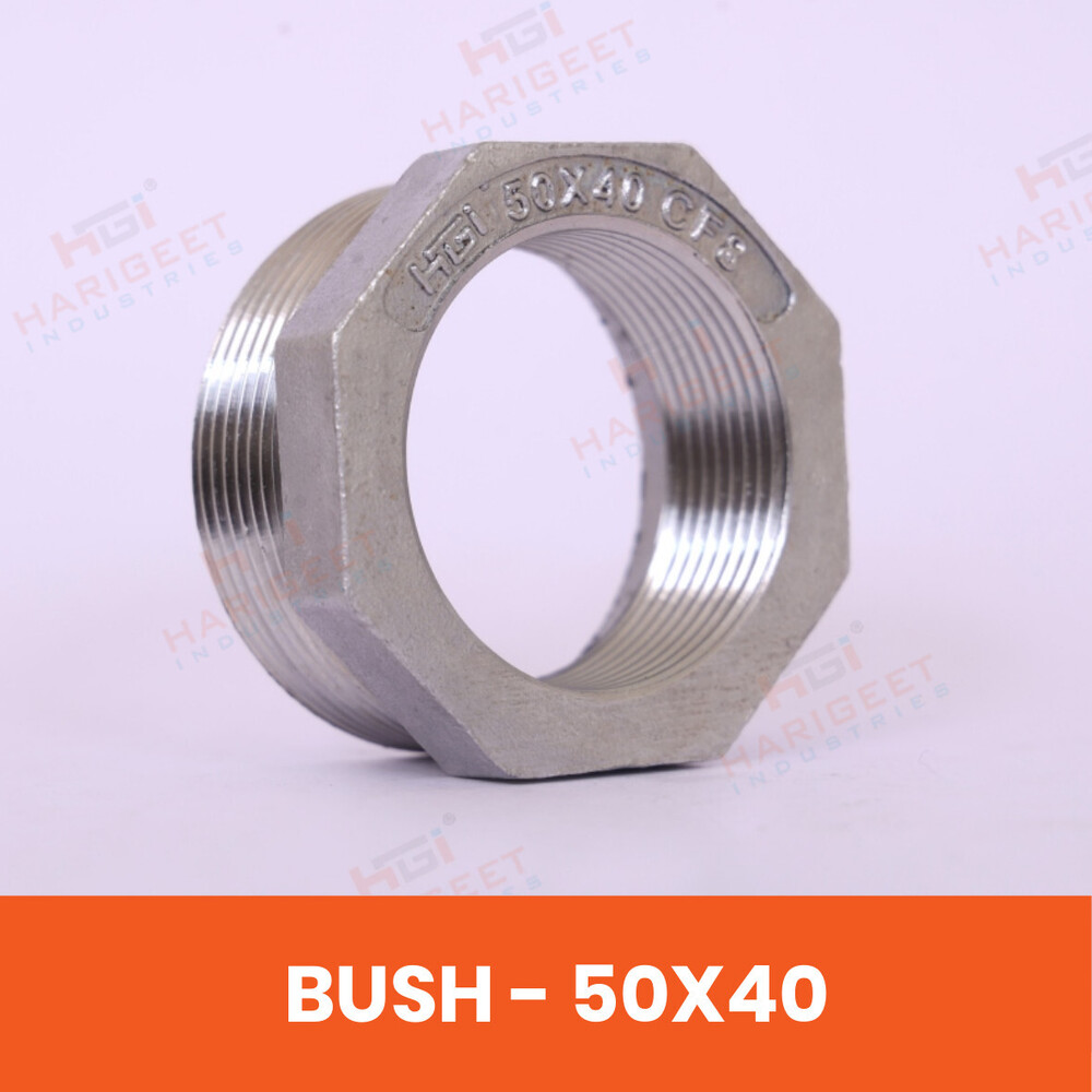 50X40Mm Stainless Steel Hex Bush - Finish: Natural Brass