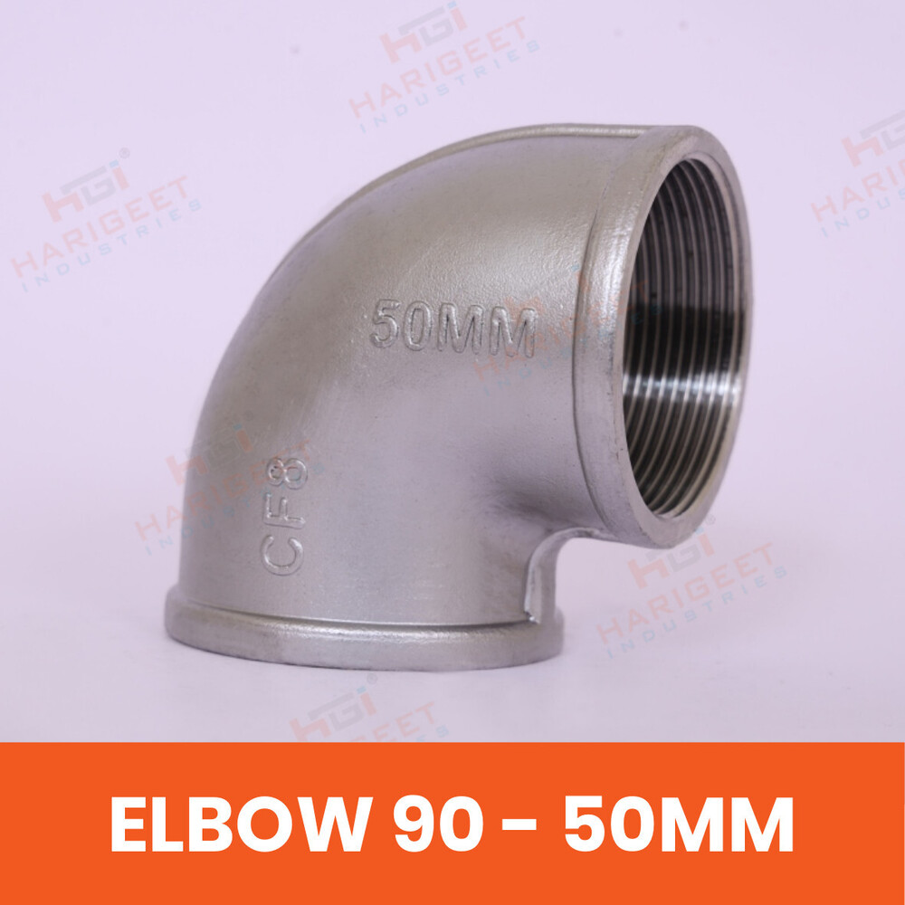 50Mm Stainless Steel Elbow - Color: Silver/Grey