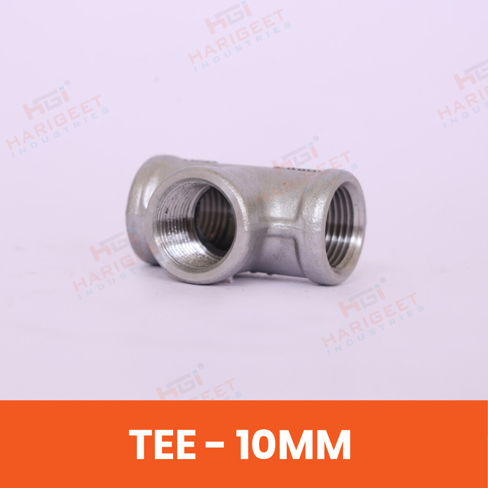 Stainless Steel Tee - Bend Radius: N/A (Fixed Angle Tee)