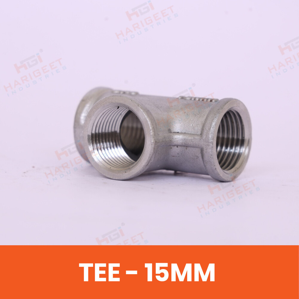 Stainless Steel Tee - Color: Metallic Silver