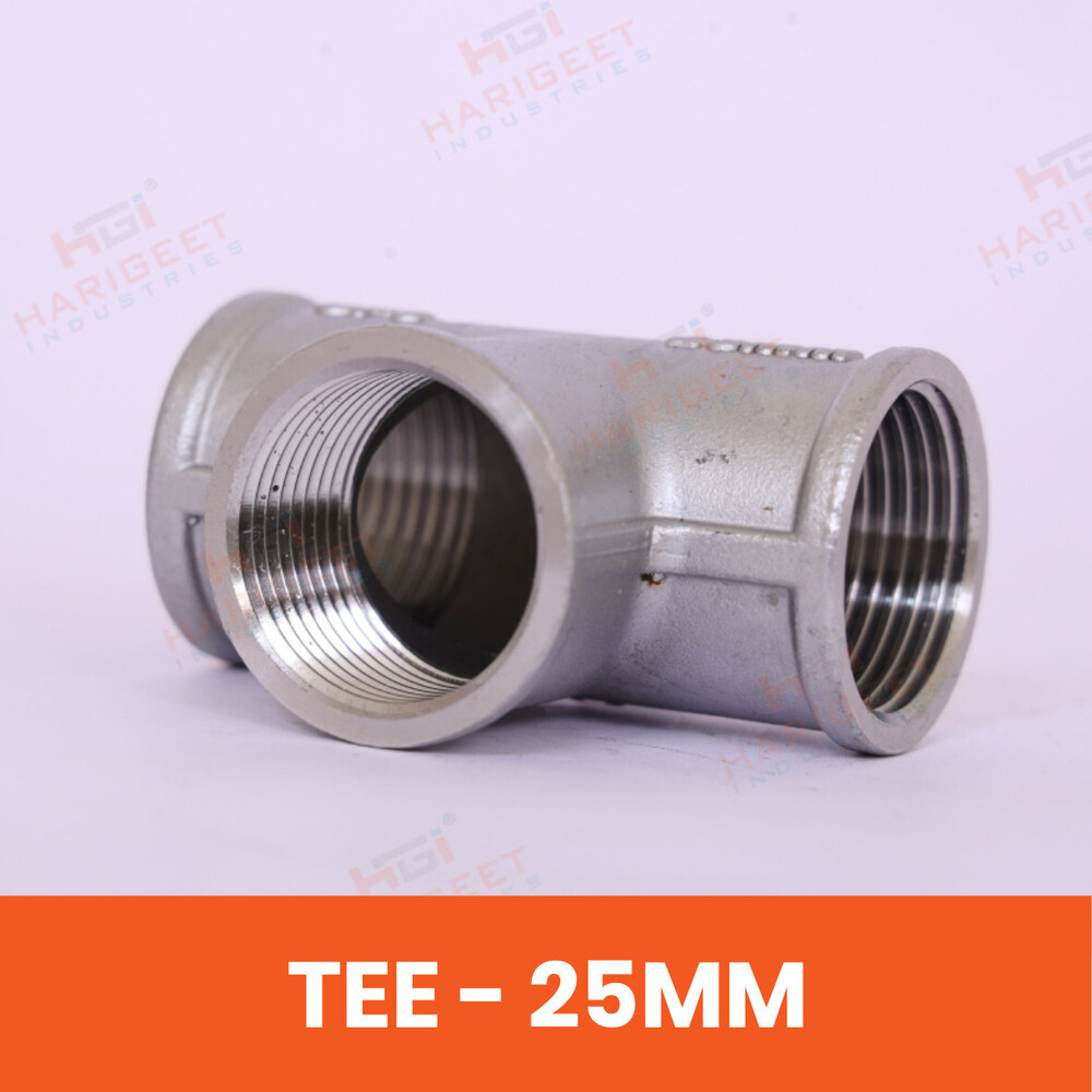 Stainless Steel Tee - Color: Silver / Metallic