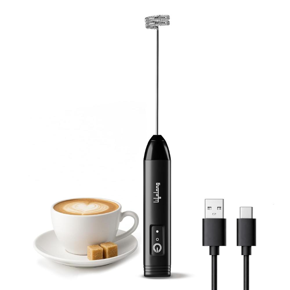 Lifelong Rechargeable Milk Frother and Beater with USB Type-C | Double Spring Whisk Handheld Foam Maker for Coffee, Latte,(LLMF05)
