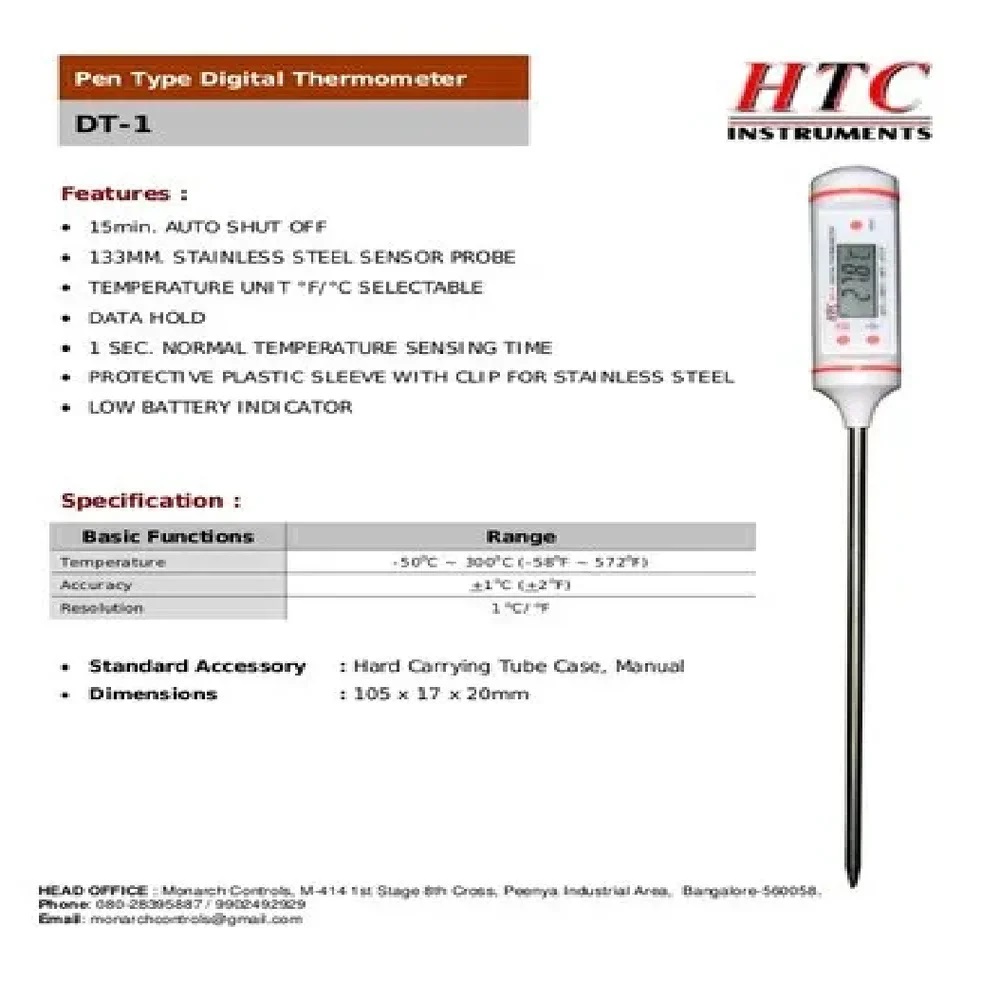 HTC Pen Type Waterproof Thermometer, DT-1