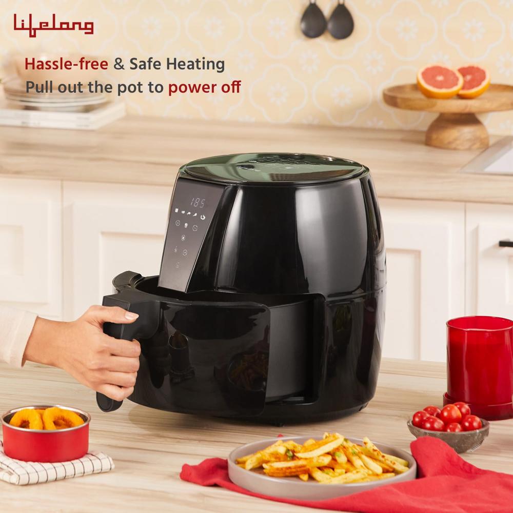 Lifelong Air Fryer | 1 Year Warranty | 1350W, 4.2L, Digital with 6 Presets, Hot Air Circulation, Temperature(LLHFD441)