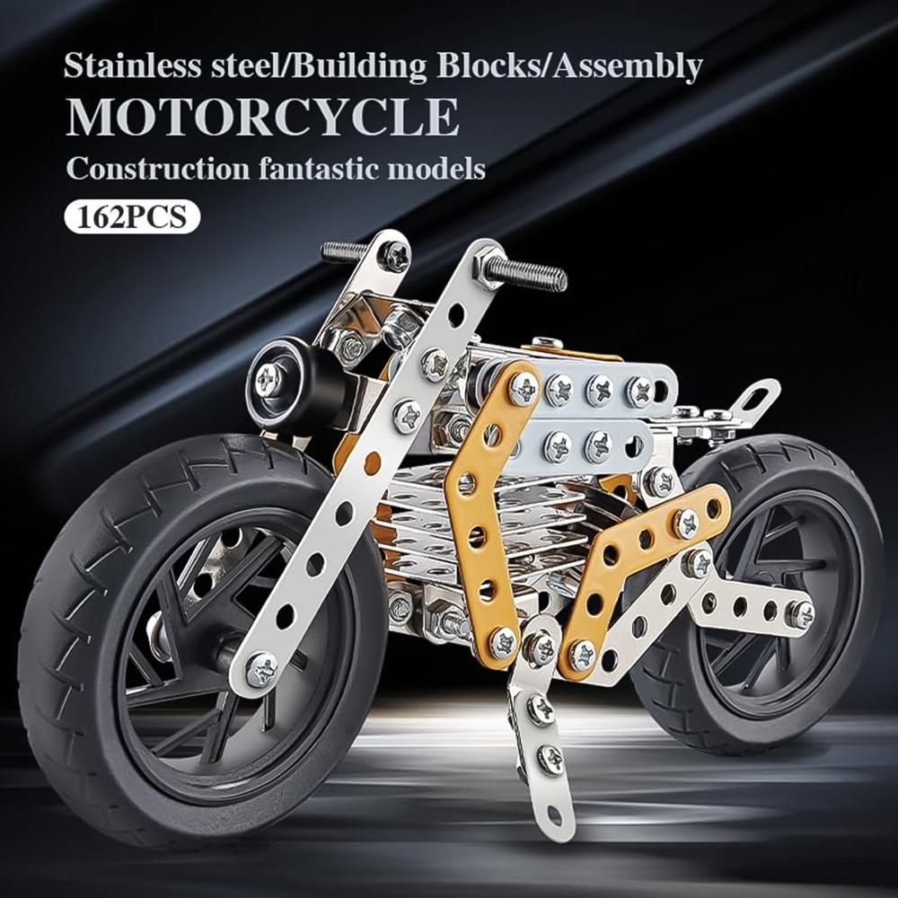 Metal DIY Bike Building Blocks for Kids (bike 162 pc of Bike Tool / 1 Set