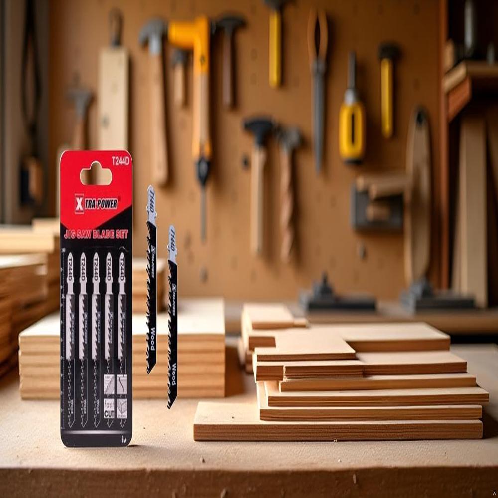 Xtra Power T144D Jig Saw Blades for Wood, T-Shank, Carbon Steel, Set of 5