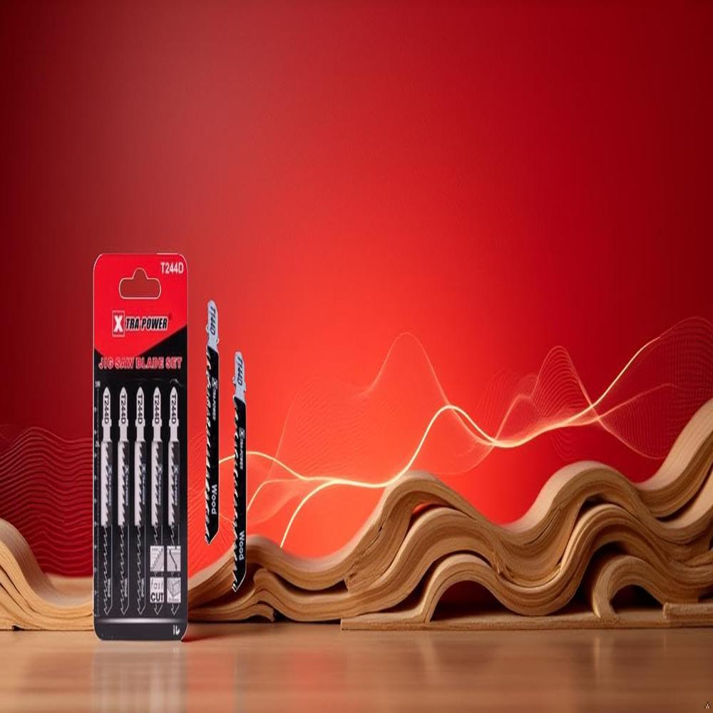 Xtra Power T144D Jig Saw Blades for Wood, T-Shank, Carbon Steel, Set of 5