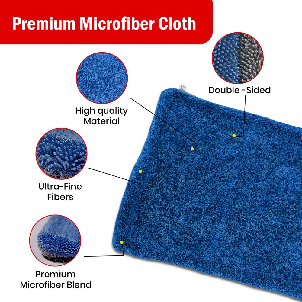 Prime Pick 1800GSM Double Sided Microfiber Car Cleaning Cloth