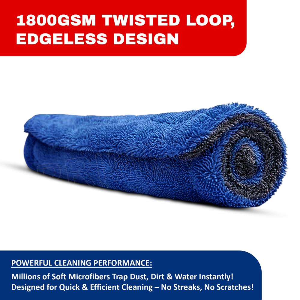 Prime Pick 1800GSM Double Sided Microfiber Car Cleaning Cloth