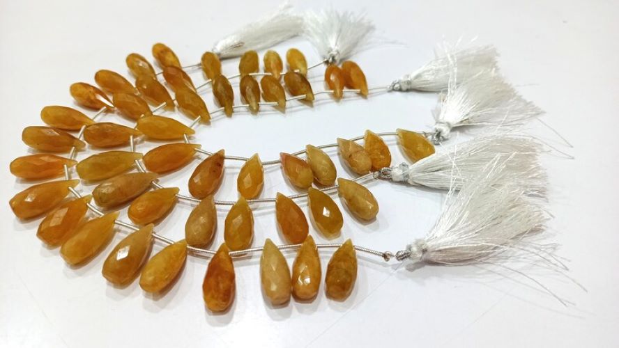 Natural Yellow Aquamarine Teardrop Shape 8x20mm Briolette Beads Sold per Strand 8 Inches