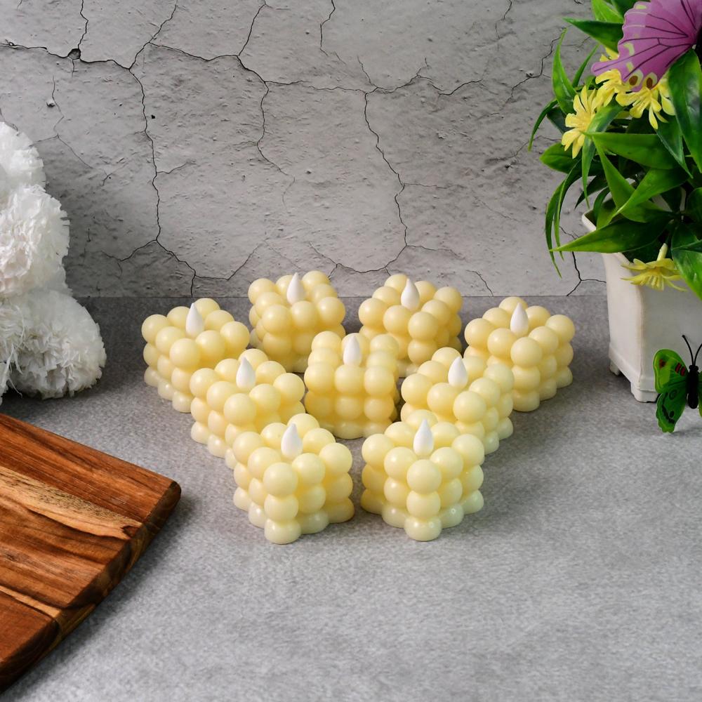 Decorative Led Bubble Candles (9 Pc / Set) - Color: Mix