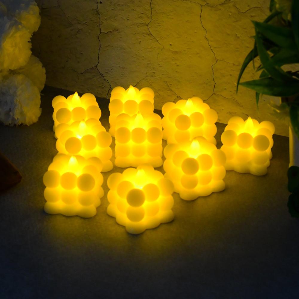 Decorative Led Bubble Candles (9 Pc / Set) - Color: Mix