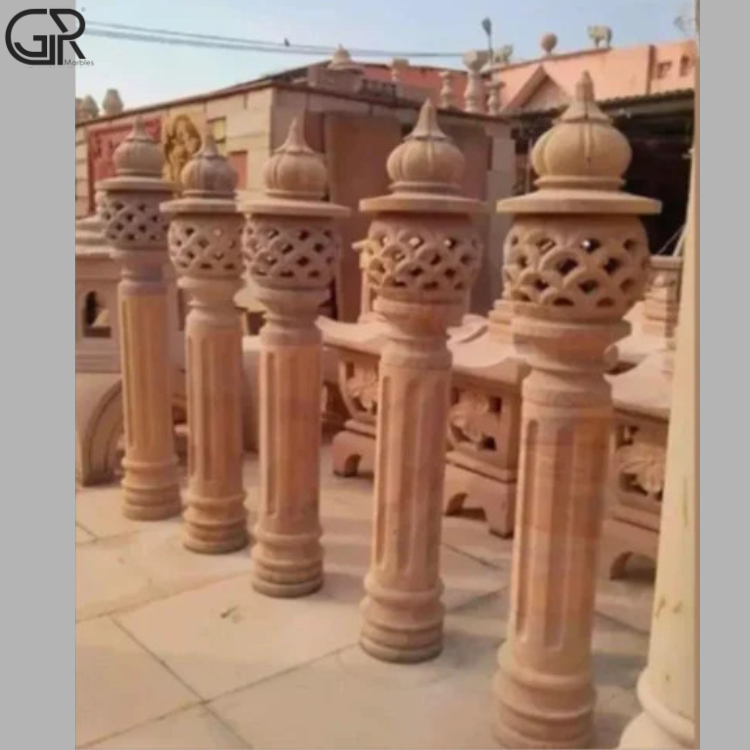 Outdoor Sandstone Lamp Post