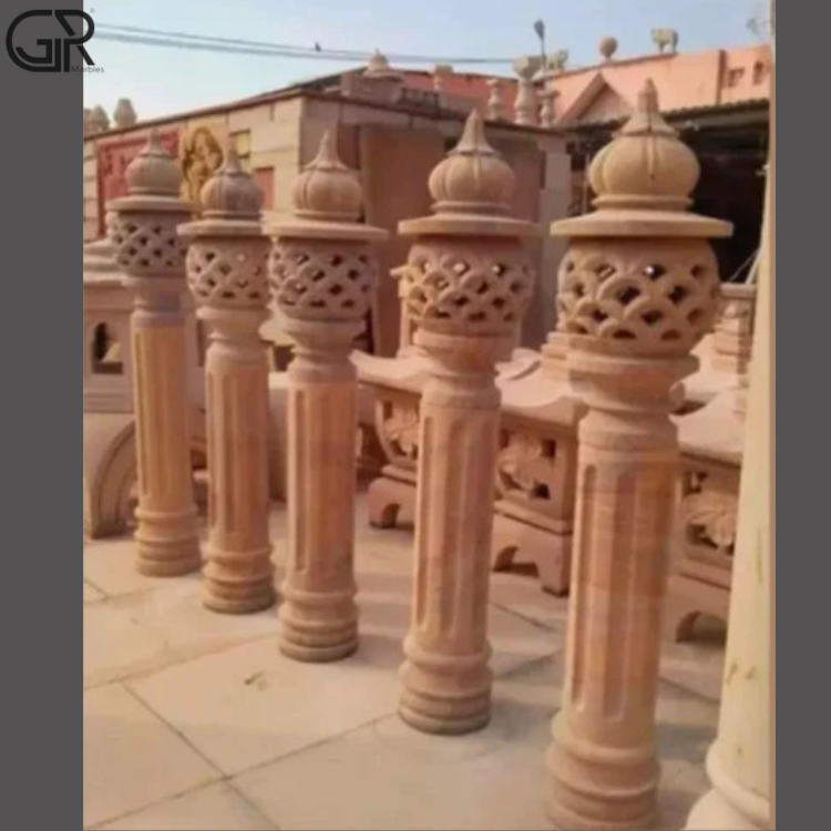 Outdoor Sandstone Lamp Post