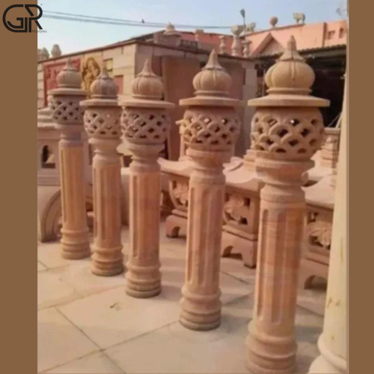 Outdoor Sandstone Lamp Post