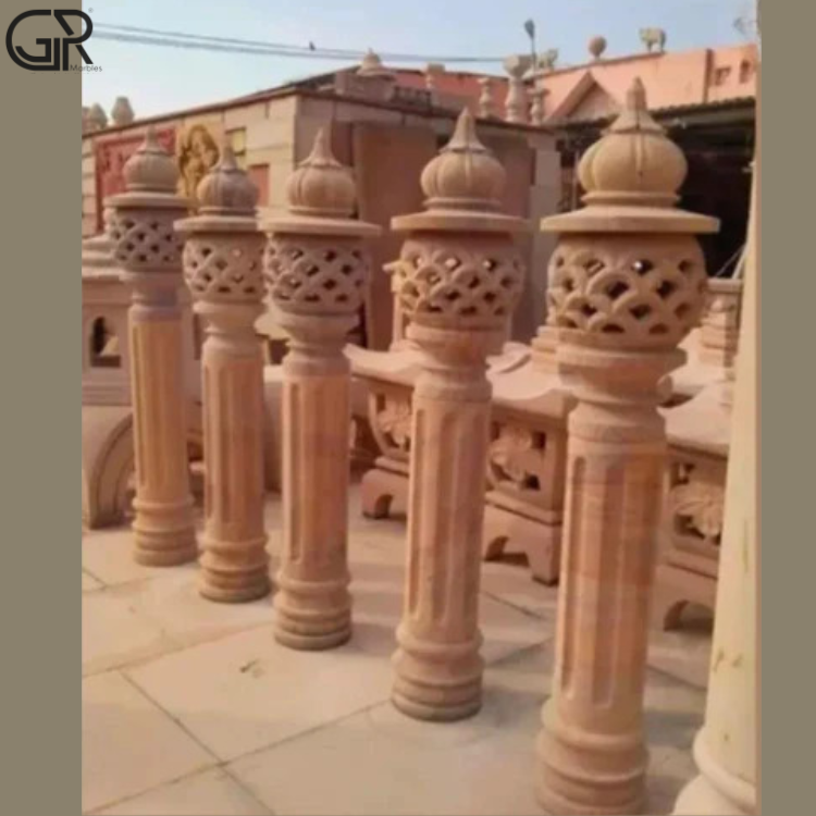 Outdoor Sandstone Lamp Post
