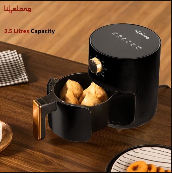 Lifelong 2.5L Air Fryer For Home-800W Small Airfryer Machine To Fry,Bake&Roast With Timer Control-Oil Free Fryer Machine-Electric Air-(LLHF26)