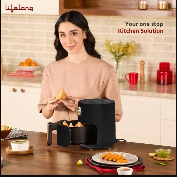 Lifelong 2.5L Air Fryer For Home-800W Small Airfryer Machine To Fry,Bake&Roast With Timer Control-Oil Free Fryer Machine-Electric Air-(LLHF26)