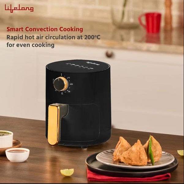 Lifelong 2.5L Air Fryer For Home-800W Small Airfryer Machine To Fry,Bake&Roast With Timer Control-Oil Free Fryer Machine-Electric Air-(LLHF26)