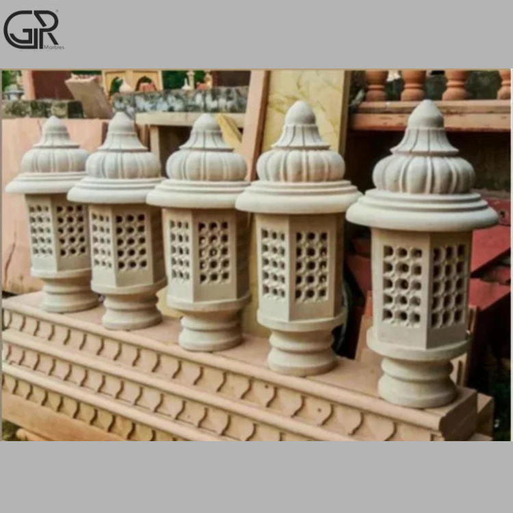 Beige Sandstone Lamp Posts