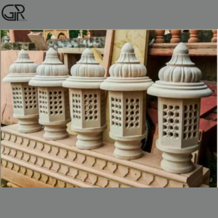 Beige Sandstone Lamp Posts