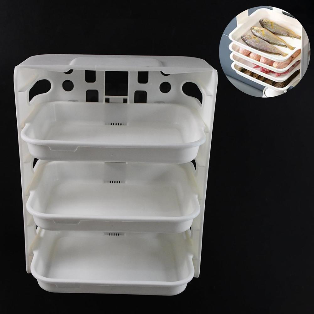 Plastic 3 Layer Wall Mounted Food Organizer Rack (1 Set) - Color: Mix