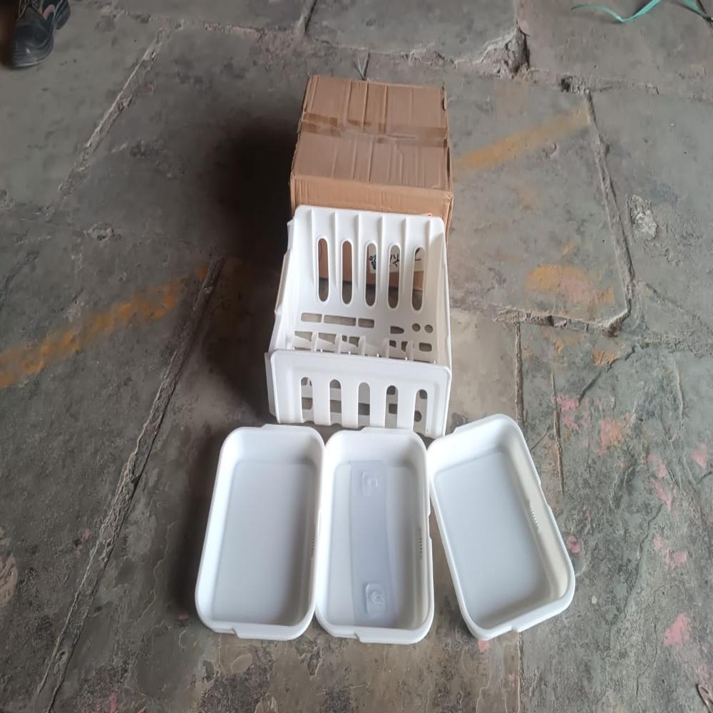 Plastic 3 Layer Wall Mounted Food Organizer Rack (1 Set)