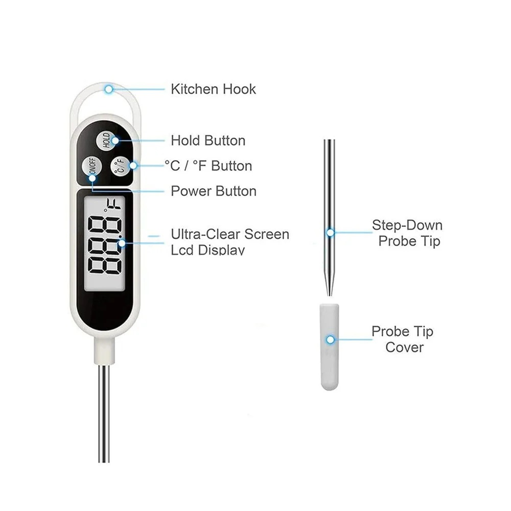 True Sense Digital Food Thermometer Kitchen BBQ Temperature Test With LCD Display Range, TP300
