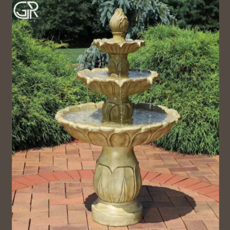 Sandstone carved water fountain
