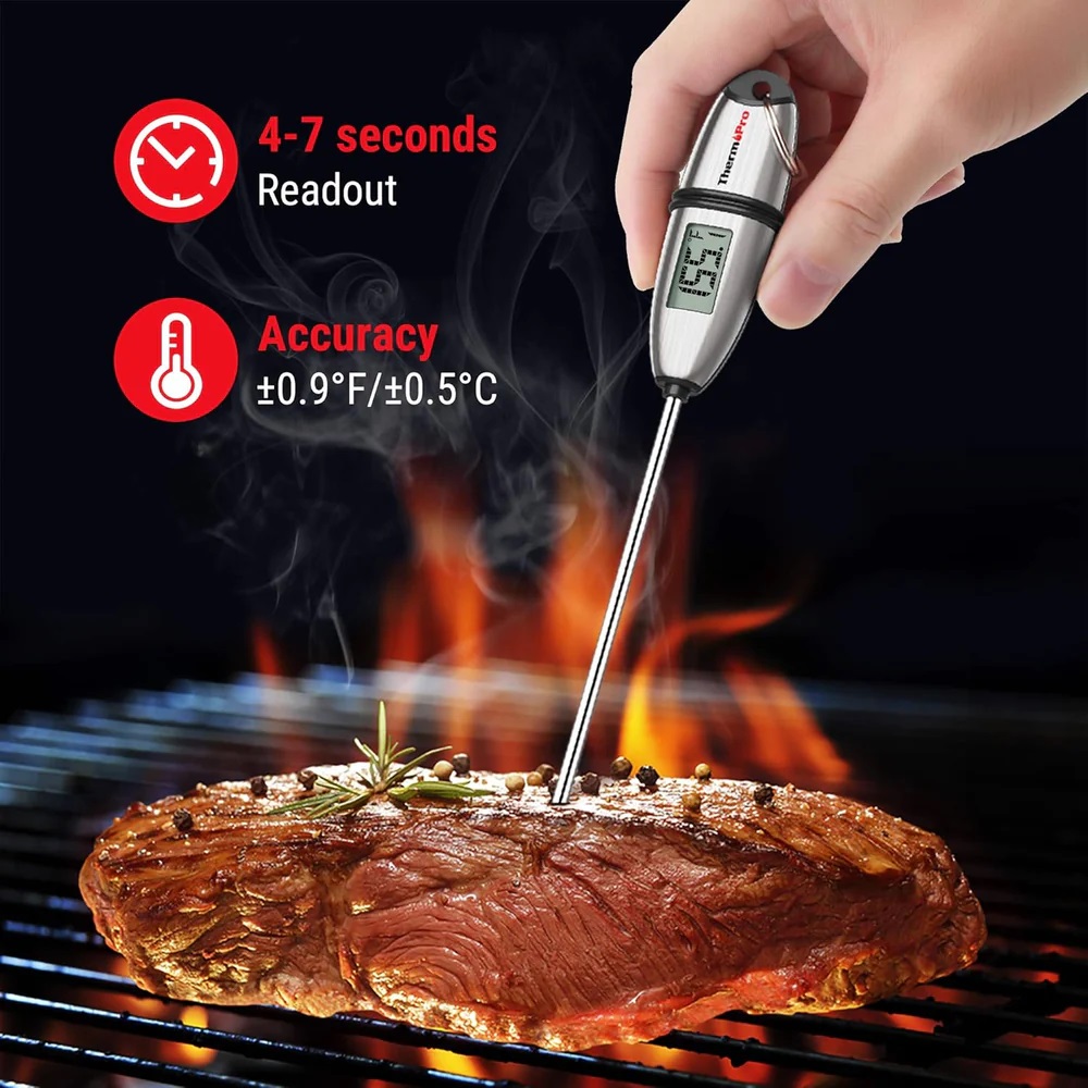 ThermoPro TP02S Meat Thermometer Digital Cooking Food Thermometer, TP-02S