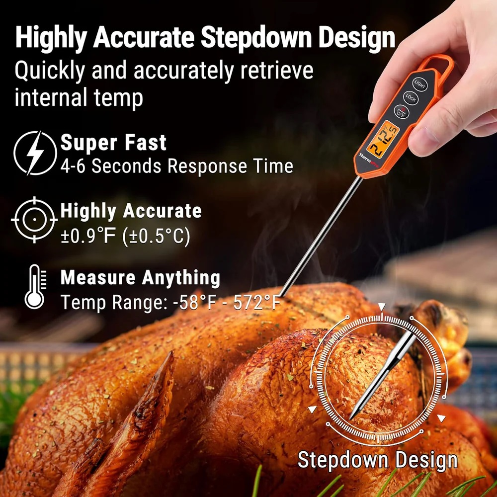 ThermoPro TP-01H Digital Instant Read Meat Thermometer For Grilling Cooking Food, TP01H