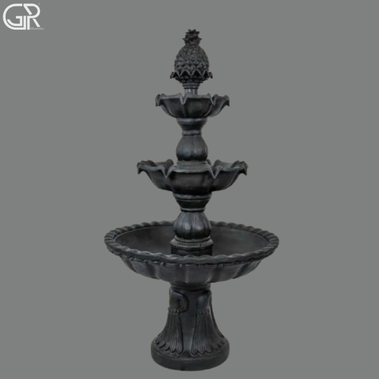 Black Marble 3 Tier Fountain, 6ft