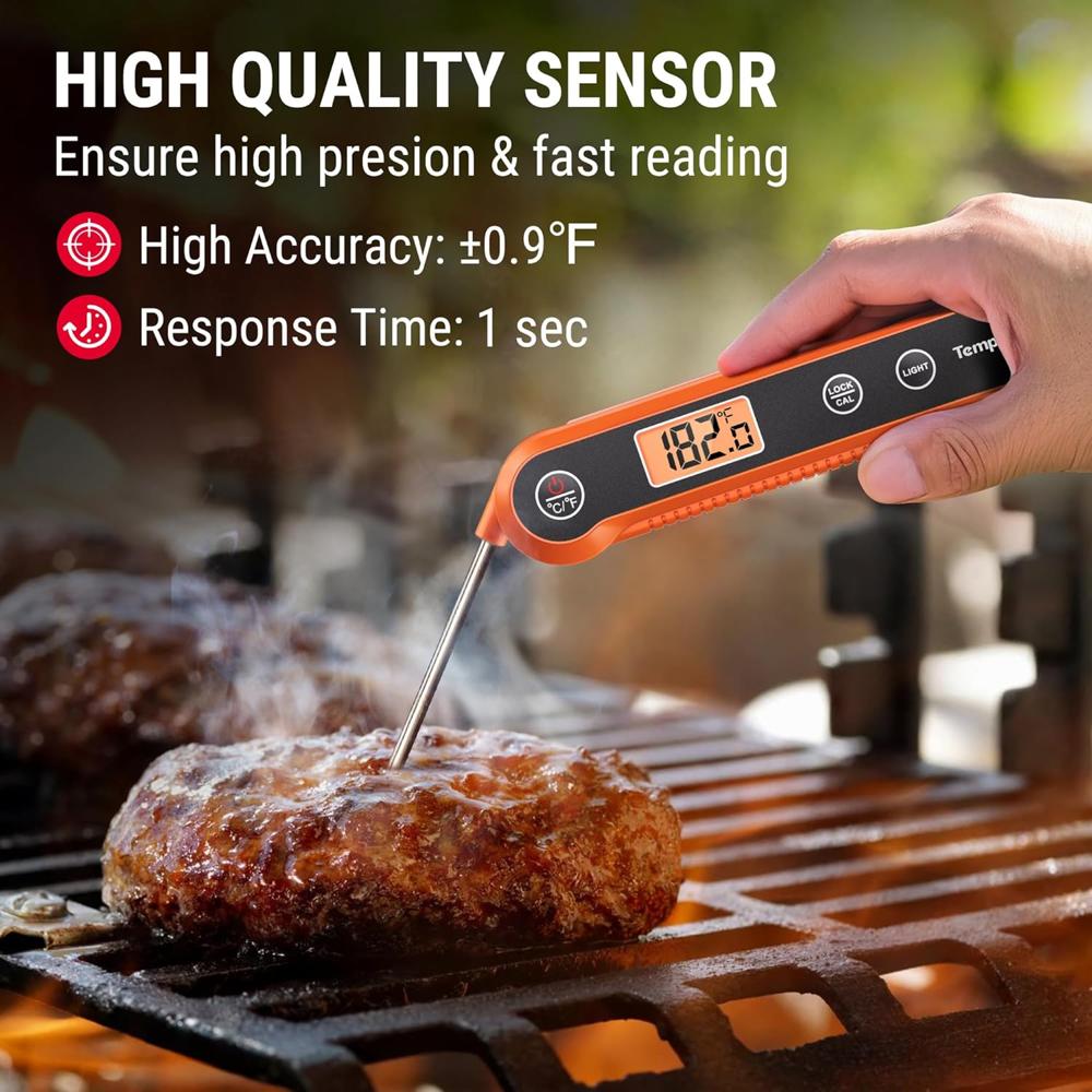 ThermoPro Plastic Digital Instant Read Meat Thermometer Food Smoker Oil Fry Candy Thermometer, TP03H