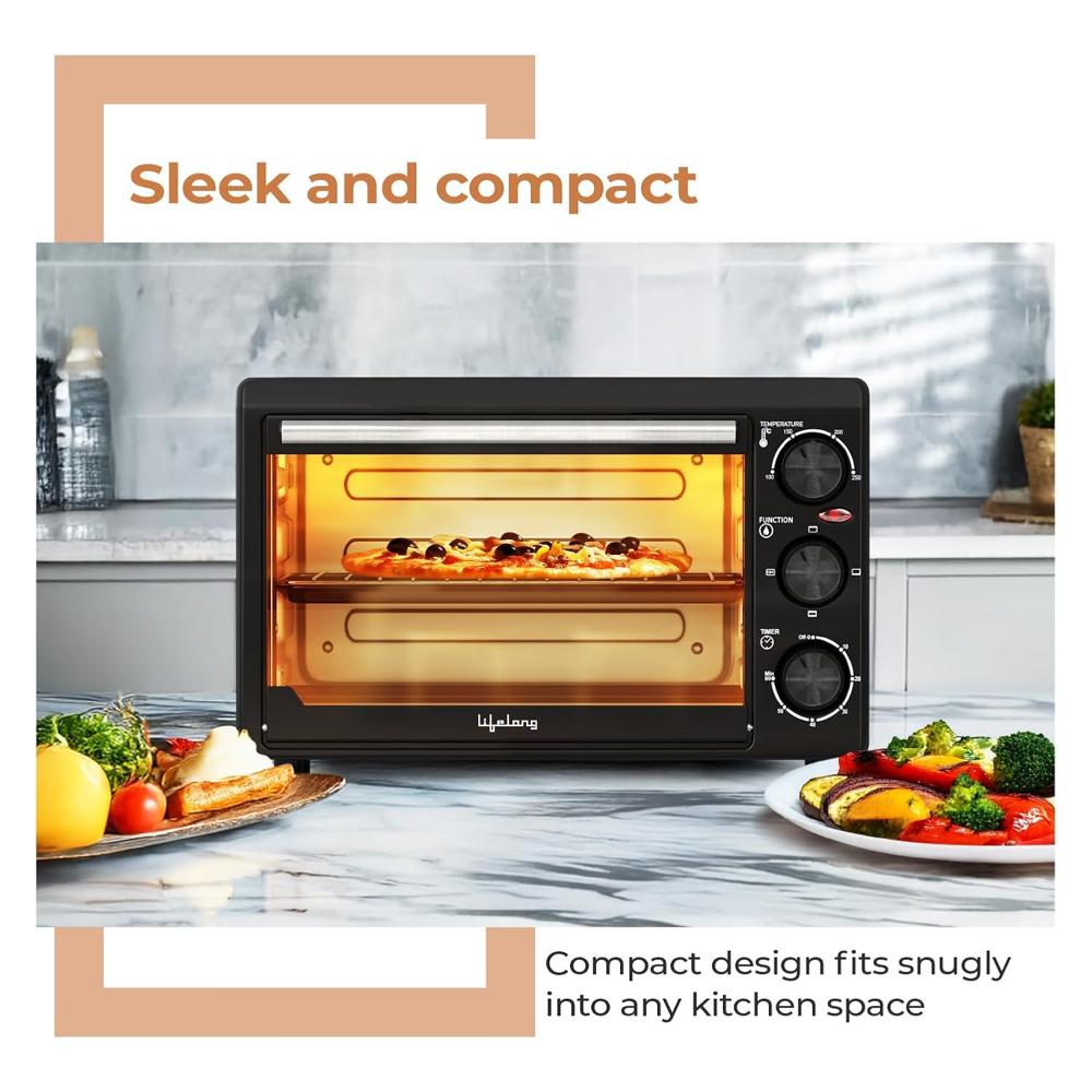 Lifelong 20 Litre Otg For Kitchen-1300W With Temp&60 Mins Timer Selection- Machine For Baking Cake, Pizza, Grilling&Toast Bread At(LLOT20)