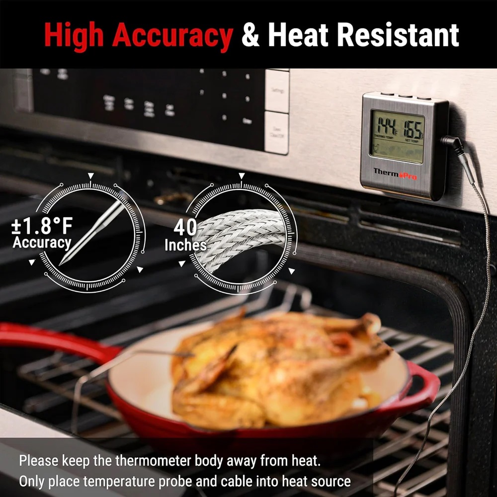ThermoPro TP-16 Digital Thermometer LCD Digital Cooking Kitchen Thermometer, TP-16