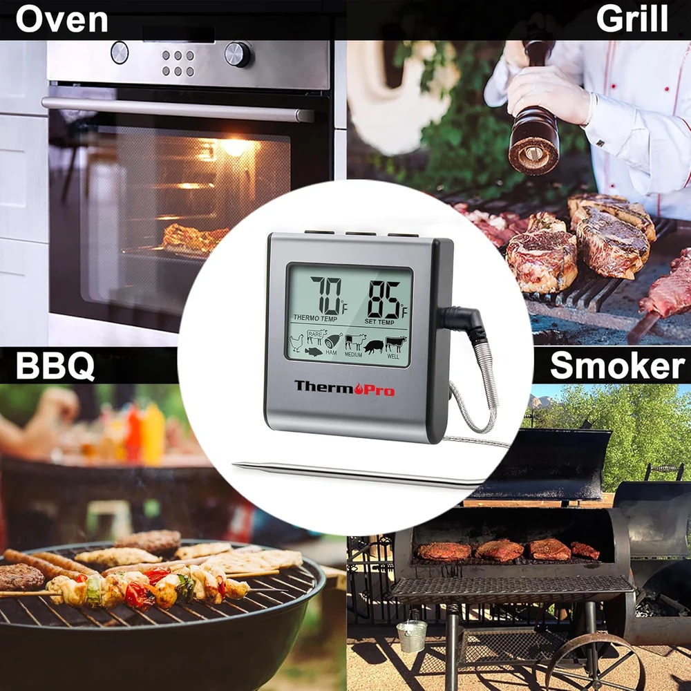 ThermoPro TP-16 Digital Thermometer LCD Digital Cooking Kitchen Thermometer, TP-16