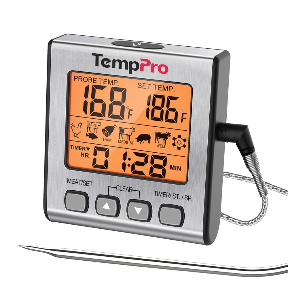 ThermoPro TP-16S Digital Meat Thermometer Accurate Candy Smoker Cooking Food BBQ Thermometer, TP-16S