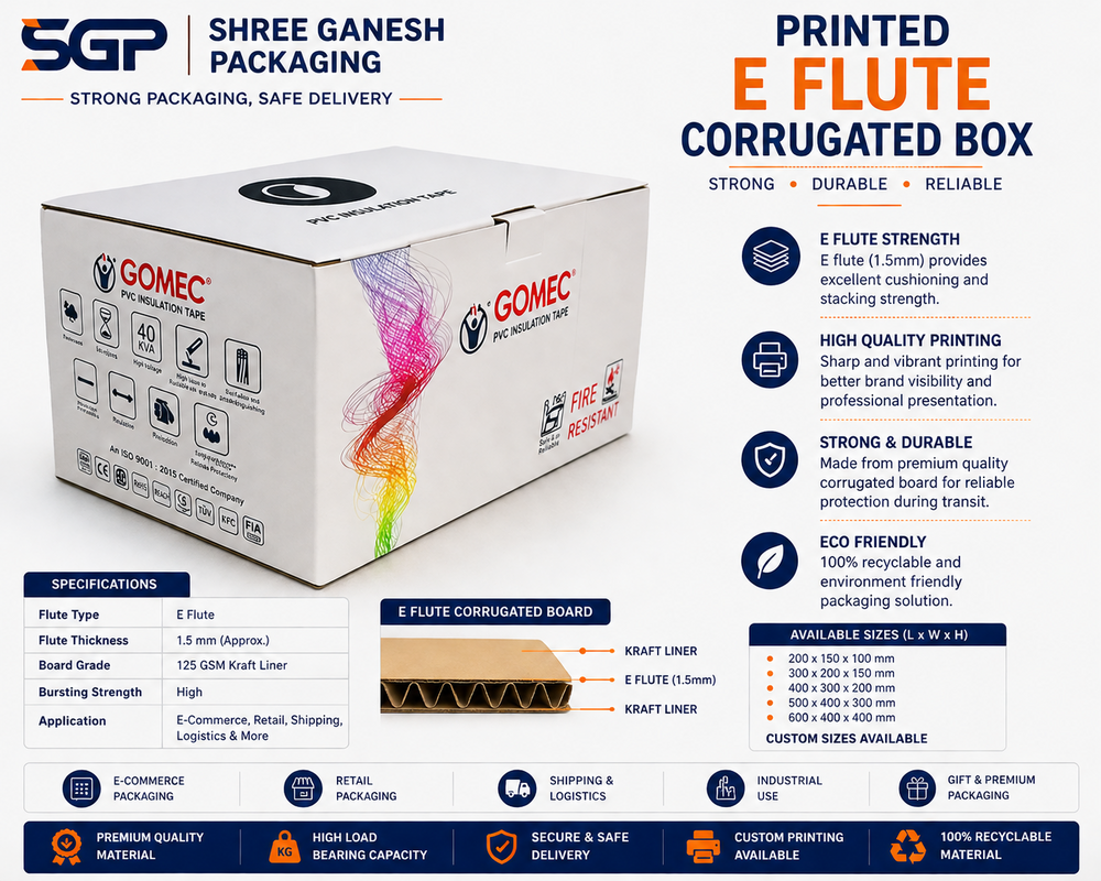 Printed E Flute Corrugated Box
