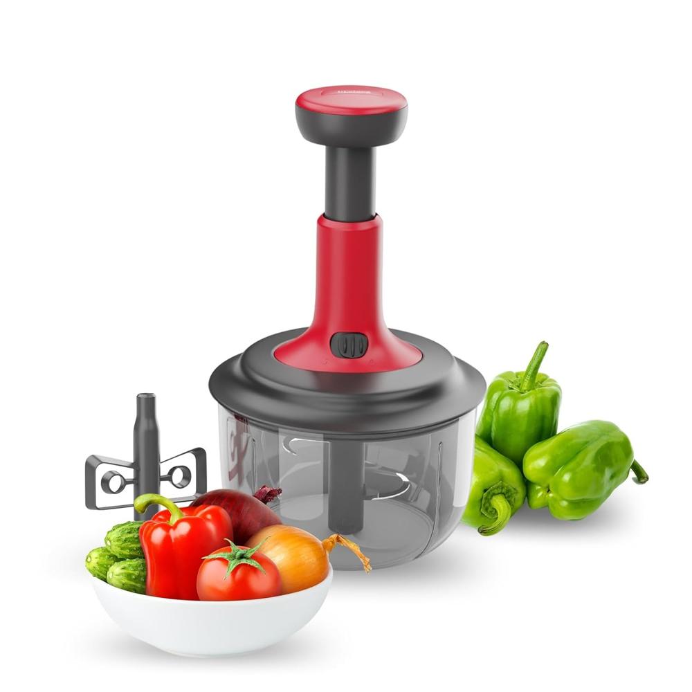 Lifelong Push Chopper 1600ml with Whisker | Versatile Multi-Purpose Vegetable, Onion, and Garlic Chopper, Ideal Manual Kitchen Cutter for(LLKT001)
