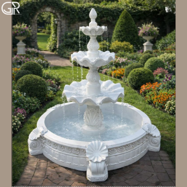 Marble Tier Water Fountain, (Ht-6ft)