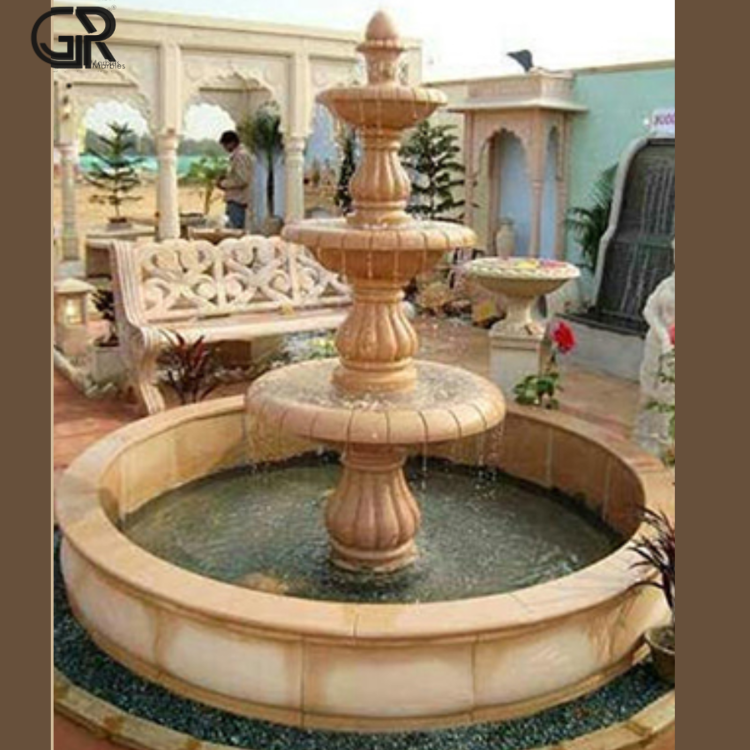 beige Sandstone Fountain