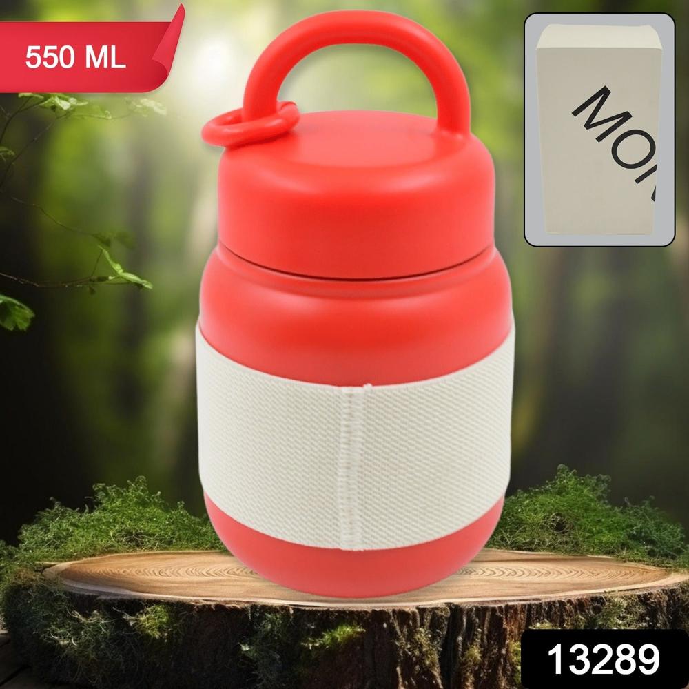 Stainless Steel Mug / Bottle Vacuum Insulated Cup With Handle & Rubber Grip (550 Ml) - Color: Mix