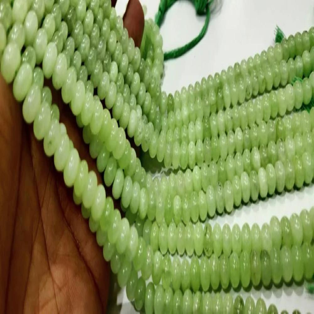 Prehnite Onyx Rondelle Plain Smooth 8mm Gemstone Beads Sold Per Strand 8 Inches Long